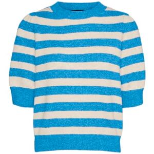 VERO MODA VMDOFFY 2/4 O-hals tröja GA NOOS, Azure blå/ränder: björk, M VERO MODA VMDOFFY 2/4 O-hals tröja GA NOOS, Azure blå/ränder: björk, M