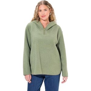 Ulla Popken Damer stora storlekar, plus storlek, teddypullover, plysch, huva, långärmad, Grön, 46 Ulla Popken Damer stora storlekar, plus storlek, teddypullover, plysch, huva, långärmad, Grön, 46