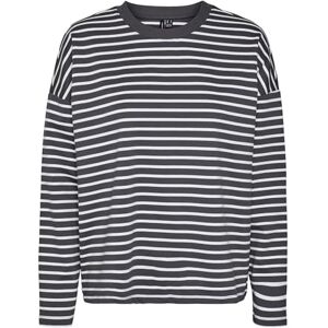 VERO MODA VMABBY LS O-hals topp JRS NOOS, Asfalt/ränder: vit, XS VERO MODA VMABBY LS O-hals topp JRS NOOS, Asfalt/ränder: vit, XS