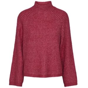 PIECES Damer Pcnell Ls High Neck Knit Noos, Rödbetor lila, M PIECES Damer Pcnell Ls High Neck Knit Noos, Rödbetor lila, M