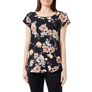 ONLY Onlnova Life Lux S/S Top AOP blus, Black/Aop: ay New Rosie blomma, 36 ONLY Onlnova Life Lux S/S Top AOP blus, Black/Aop: ay New Rosie blomma, 36