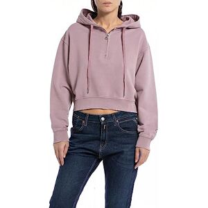 Replay Dam cropped huvtröja, 465 pulverros, M Replay Dam cropped huvtröja, 465 pulverros, M
