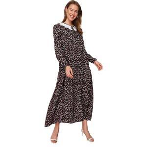 Trendyol Kvinnors Bebe Collar viskos hästklänning, svart, 36 Trendyol Kvinnors Bebe Collar viskos hästklänning, svart, 36