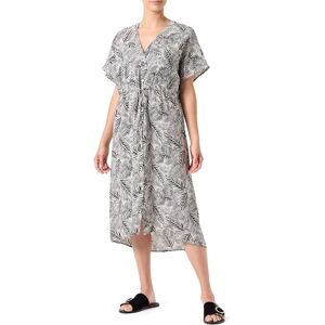 Vila VILIMIA KIW S/S V-hals midiklänning, Eggnog/Aop: kiw, 34 Vila VILIMIA KIW S/S V-hals midiklänning, Eggnog/Aop: kiw, 34