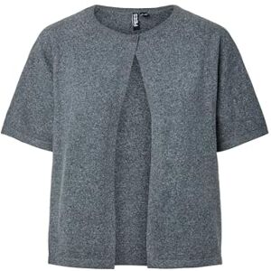 PIECES Pcbree Ss O-hals stickad kofta Noos Bc, Mörkgrå melange, XL PIECES Pcbree Ss O-hals stickad kofta Noos Bc, Mörkgrå melange, XL