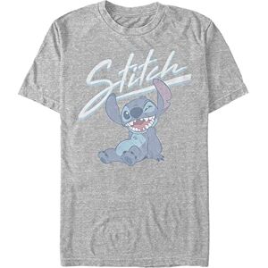 Disney Unisex Lilo And Stich Stitch Wink Organic kortärmad T-shirt, Melange grå, M Disney Unisex Lilo And Stich Stitch Wink Organic kortärmad T-shirt, Melange grå, M