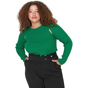 Trendyol kvinnor plus size vanlig dubbelbröstad v-ringad stickad plus size jumper, gRÖN, 5XL Trendyol kvinnor plus size vanlig dubbelbröstad v-ringad stickad plus size jumper, gRÖN, 5XL