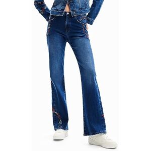 Desigual Cordoba broderade blommor vida ben jeans 23WWDD42, BLÅ, 60 Desigual Cordoba broderade blommor vida ben jeans 23WWDD42, BLÅ, 60