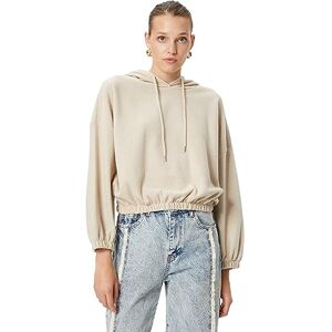 Koton dam elastisk midja basic huvtröja, Beige (050), L Koton dam elastisk midja basic huvtröja, Beige (050), L