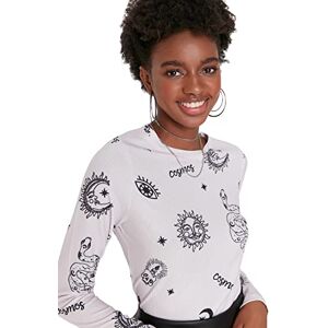 Trendyol Dam Ung Vanlig Vanlig Rund hals Stickad Blus, BEIgE, XS Trendyol Dam Ung Vanlig Vanlig Rund hals Stickad Blus, BEIgE, XS