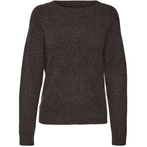VERO MODA dam VMDOFFY LS O-hals blus GA NOOS 10201022, Choklad tårta/detalj: w. Svart melange, XS VERO MODA dam VMDOFFY LS O-hals blus GA NOOS 10201022, Choklad tårta/detalj: w. Svart melange, XS