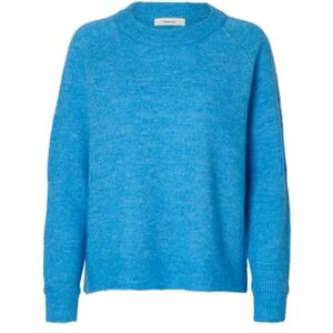 SELECTED WOMEN SELECTED Kvinnor Slflulu Ls Knit O-Neck Noos, Malibu Blue, S SELECTED WOMEN SELECTED Kvinnor Slflulu Ls Knit O-Neck Noos, Malibu Blue, S