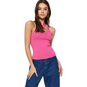 Trendyol Dam normal passform bas halterneck stickad blus, fuchsia, S, fuchsia, S Trendyol Dam normal passform bas halterneck stickad blus, fuchsia, S, fuchsia, S