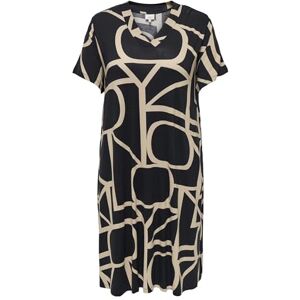 ONLY Carmakoma dam Carfyrla Life S/S V-NCK Blk AOP DRE Noos, Svart-5, S ONLY Carmakoma dam Carfyrla Life S/S V-NCK Blk AOP DRE Noos, Svart-5, S