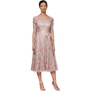Alex Evenings dam te längd broderad klänning illusion ärmar (liten falsad) speciellt tillfälle, Rosa, 38 Alex Evenings dam te längd broderad klänning illusion ärmar (liten falsad) speciellt tillfälle, Rosa, 38