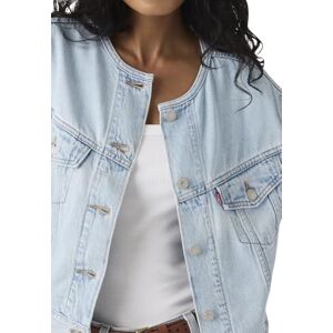 Levi's dam kraglös krympt 90-tals väst, bana topp, M Levi's dam kraglös krympt 90-tals väst, bana topp, M