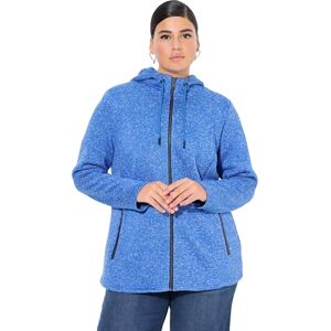 Ulla Popken dam stickad fleecejacka, blixtlåsfickor kofta, Påfågelsblå, 42-44 Ulla Popken dam stickad fleecejacka, blixtlåsfickor kofta, Påfågelsblå, 42-44