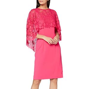 Gina Bacconi Catriona Crepe klänning med spets överrock mor till bruden, Fucshia Rose, 34 SE Gina Bacconi Catriona Crepe klänning med spets överrock mor till bruden, Fucshia Rose, 34 SE