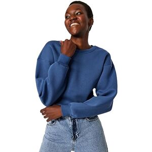 Trendyol dam broderi långa ärmar vanliga tröjor, indigo, XL Trendyol dam broderi långa ärmar vanliga tröjor, indigo, XL