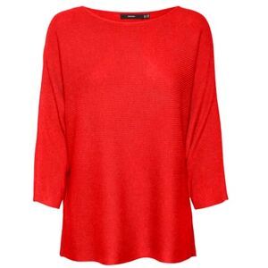 VERO MODA VMNORA 3/4 Boatneck blus NOOS, Eldigt röd, M VERO MODA VMNORA 3/4 Boatneck blus NOOS, Eldigt röd, M