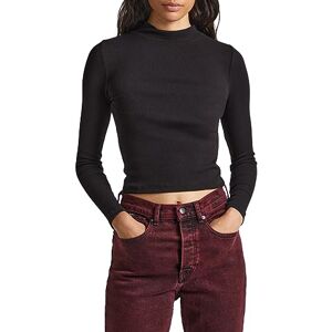 Pepe Jeans Winona Perkins T-shirt för kvinnor, svart (svart), L Pepe Jeans Winona Perkins T-shirt för kvinnor, svart (svart), L