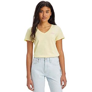 Levi's Graphic Perfect V-Neck T-Shirt dam, Boxy Sans Logo Powdered Yellow, M Levi's Graphic Perfect V-Neck T-Shirt dam, Boxy Sans Logo Powdered Yellow, M
