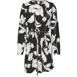 VERO MODA dam Vmmacha L/S Short Dress WVN Ga klänning, Black/Aop: myra, S VERO MODA dam Vmmacha L/S Short Dress WVN Ga klänning, Black/Aop: myra, S