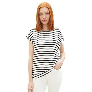 TOM TAILOR Denim dam basic blus, 32615 – vit svart remsa, M TOM TAILOR Denim dam basic blus, 32615 – vit svart remsa, M