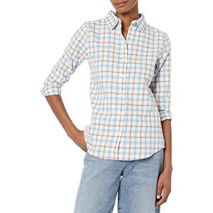 Amazon Essentials Women's Långärmad lätt rutig flanellskjorta klassisk passform, Blå Röd Madras-rutigt, S Amazon Essentials Women's Långärmad lätt rutig flanellskjorta klassisk passform, Blå Röd Madras-rutigt, S