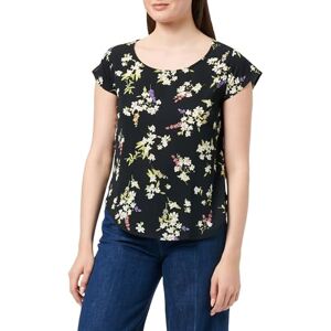 VERO MODA dam Vmsaki Ss Zip AOP WVN Ga Noos Top, Black/Aop: svea tryck, XXL VERO MODA dam Vmsaki Ss Zip AOP WVN Ga Noos Top, Black/Aop: svea tryck, XXL