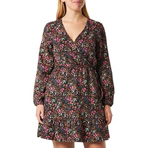 ONLY Onlova L/S Wrap JRS klänning, Black/Aop: liten blomma, S ONLY Onlova L/S Wrap JRS klänning, Black/Aop: liten blomma, S