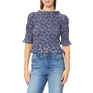 NA-KD High Neck Smocked Blouse Damskjorta, Lila blomma., 44 NA-KD High Neck Smocked Blouse Damskjorta, Lila blomma., 44