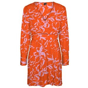 VERO MODA Vmpolliana Ls kort klänning WVN klänning, Scarlet Ibis/Aop: polliana, M VERO MODA Vmpolliana Ls kort klänning WVN klänning, Scarlet Ibis/Aop: polliana, M