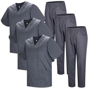 MISEMIYA Pack 3 Pcs-sanitära uniformer MZ-3-817-8312 Unisex Vuxen, 48/Grå, M MISEMIYA Pack 3 Pcs-sanitära uniformer MZ-3-817-8312 Unisex Vuxen, 48/Grå, M