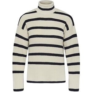 PIECES Bestseller A/S Dam Pcjune Ls Roll Neck stickad tröja, Björk/ränder: skykapten, S PIECES Bestseller A/S Dam Pcjune Ls Roll Neck stickad tröja, Björk/ränder: skykapten, S