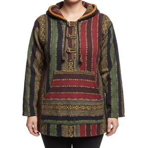 SHOPOHOLIC FASHION Boho Baja Pullover Hippie Festival Hoodie Jacka för Kvinnor, Rödbrun, XXL SHOPOHOLIC FASHION Boho Baja Pullover Hippie Festival Hoodie Jacka för Kvinnor, Rödbrun, XXL
