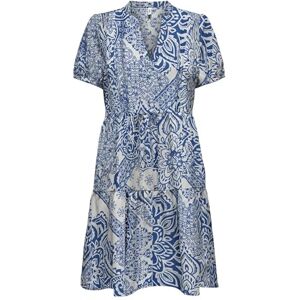 ONLY Onlnova Life Elite S/S Thea Dress AOP, Mazarine blå, M ONLY Onlnova Life Elite S/S Thea Dress AOP, Mazarine blå, M