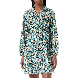 PIECES Dam Pchember Ls Dress Bc-klänning, Black/Aop: grön blomma, L PIECES Dam Pchember Ls Dress Bc-klänning, Black/Aop: grön blomma, L