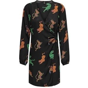 ONLY ONLALMA Life VIS JEN Long Dress AOP, Black/Aop:586 Swirl Tiger, S ONLY ONLALMA Life VIS JEN Long Dress AOP, Black/Aop:586 Swirl Tiger, S