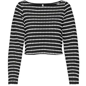 ONLY Onleva L/S randig båthals topp JRS, svart, XS ONLY Onleva L/S randig båthals topp JRS, svart, XS