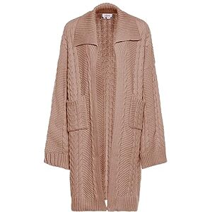 aleva dam lång kofta med twist-tröja och stort slag, kläder dam, akryl, beige, storlek XS/S, Beige, XS aleva dam lång kofta med twist-tröja och stort slag, kläder dam, akryl, beige, storlek XS/S, Beige, XS