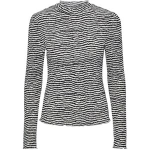 PIECES Dam Pcsesh Ls T-Neck Top Bc långärmad tröja, Svart/Aop: vita ränder, M PIECES Dam Pcsesh Ls T-Neck Top Bc långärmad tröja, Svart/Aop: vita ränder, M