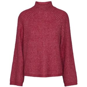 PIECES Damer Pcnell Ls High Neck Knit Noos, Rödbetor lila, XL PIECES Damer Pcnell Ls High Neck Knit Noos, Rödbetor lila, XL