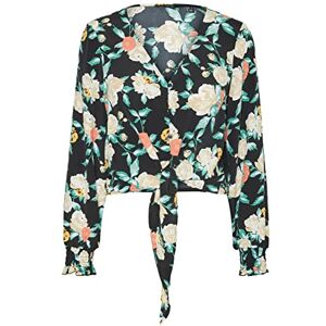 VERO MODA Kvinnors VMNYA Catch LS TIE Shirt WVN topp, svart/AOP: Neel, S, Svart/Aop: neel, S VERO MODA Kvinnors VMNYA Catch LS TIE Shirt WVN topp, svart/AOP: Neel, S, Svart/Aop: neel, S