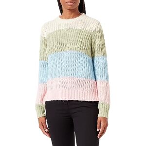 PIECES Bestseller A/S Dam Pcnaomi Ls O-neck Knit Noos Bc tröja, Björk/ränder: swamp-airy blå-ros shadow, XS PIECES Bestseller A/S Dam Pcnaomi Ls O-neck Knit Noos Bc tröja, Björk/ränder: swamp-airy blå-ros shadow, XS