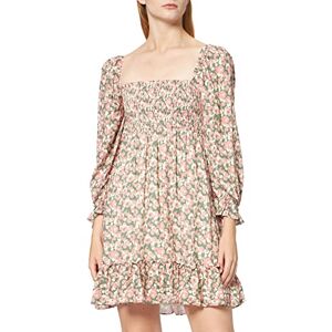 NA-KD Dam smocked Chest miniklänning avslappnad klänning, Persika blomma, 32 SE NA-KD Dam smocked Chest miniklänning avslappnad klänning, Persika blomma, 32 SE