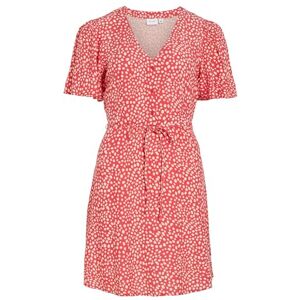 Vila Vigrace V-hals S/S Short Dress – Noos, Hibiskus, 44 Vila Vigrace V-hals S/S Short Dress – Noos, Hibiskus, 44