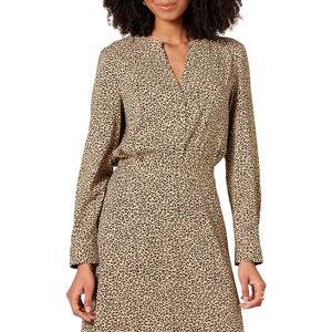 Amazon Essentials Georgette långärmad Popover-blus med avslappnad passform, brungrå leopard, X-Large Amazon Essentials Georgette långärmad Popover-blus med avslappnad passform, brungrå leopard, X-Large
