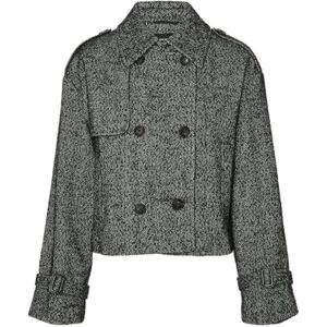 VERO MODA Vmmattie kort jacka för kvinnor, Svart/detalj: fiskben, M VERO MODA Vmmattie kort jacka för kvinnor, Svart/detalj: fiskben, M