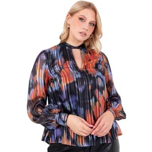 Lovedrobe Dam långärmad blus dam duk topp vridning hals nyckelhål detalj abstrakt tryck fodrad smart ledig kontorskläder, multi 48, Material: Polyester, 46 Lovedrobe Dam långärmad blus dam duk topp vridning hals nyckelhål detalj abstrakt tryck fodrad smart ledig kontorskläder, multi 48, Material: Polyester, 46